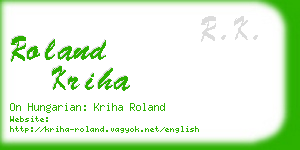 roland kriha business card